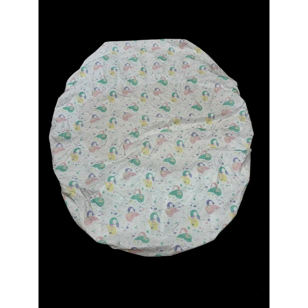 Jak & Jemma Twin Fitted Sheet White Pastel Mermaid Print Polyester Bedding